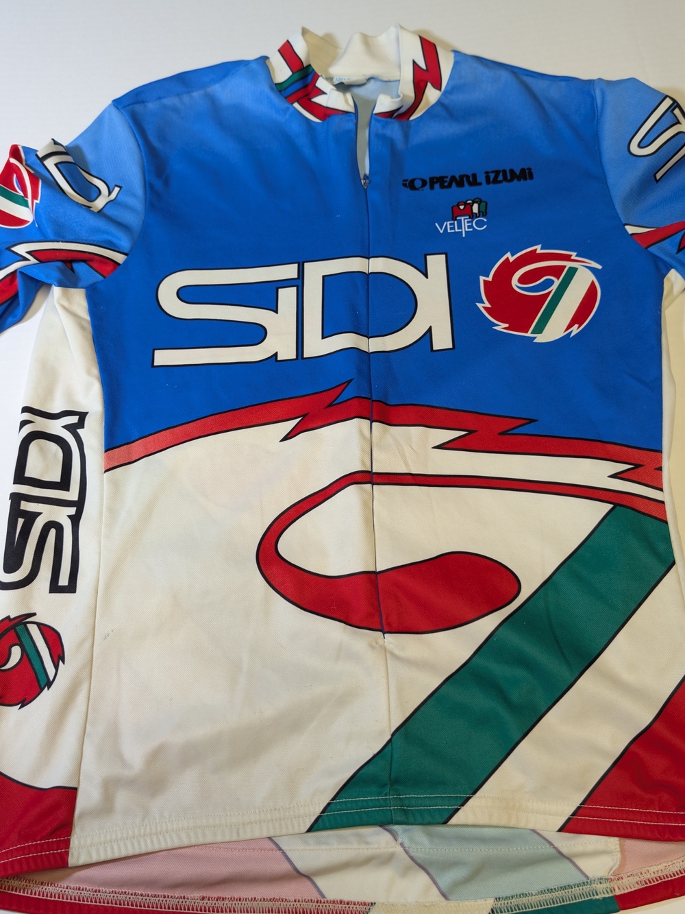 Pearl Izumi Blue White Red & Green Cycling Jersey